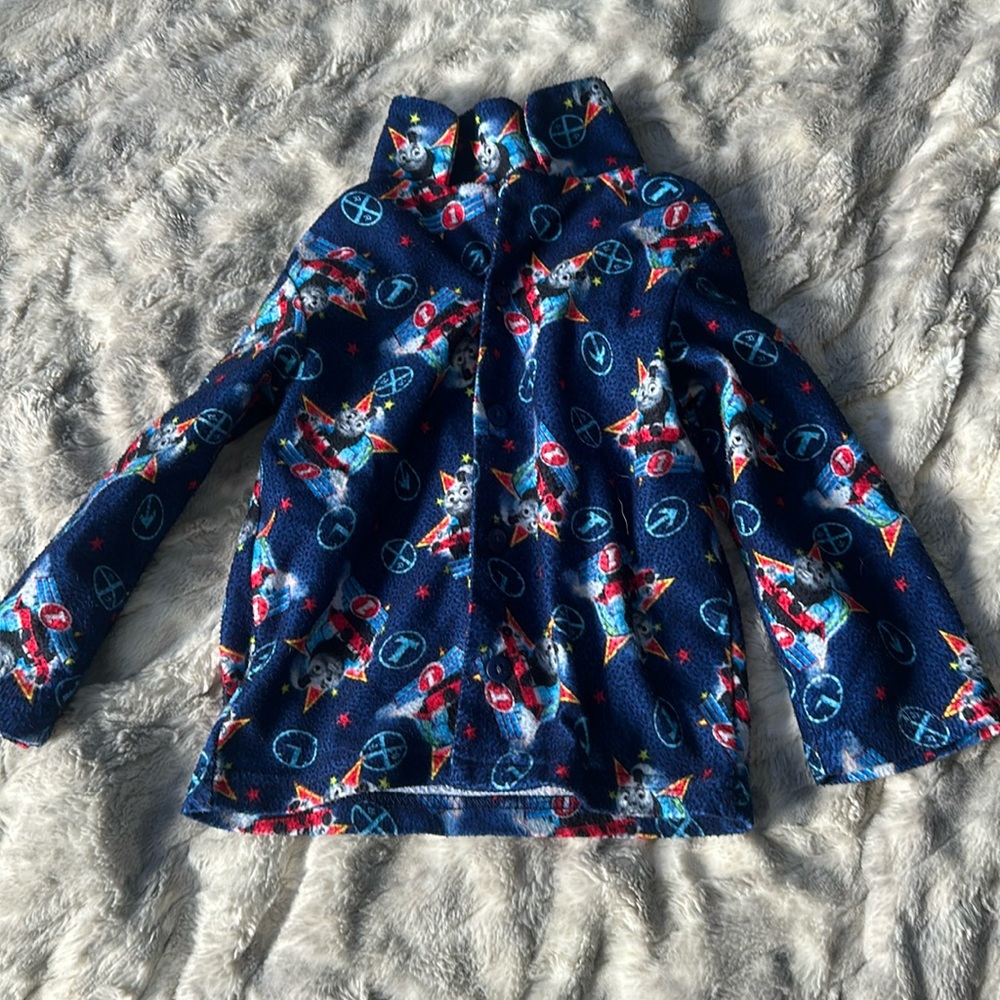Thomas the train button down kids pajama top